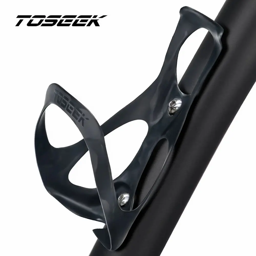 

TOSEEK Full UD Carbon Fibre Bottle Holder Bicycle Mountain Road Bike Water Bottle Cage Lightweight 16g Matte - Send screws