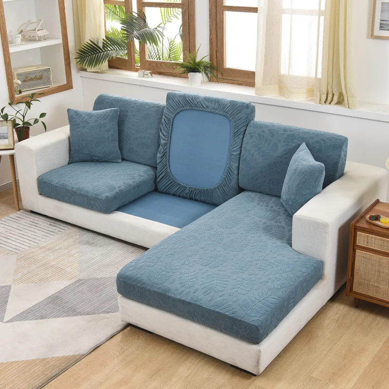 

Stretch Jacquard Sofa Cover Elastic Slipcover for Living Room Sofa Caver Chair Couch Case Home Decor 1/2/3/4 Seater Blue Grey