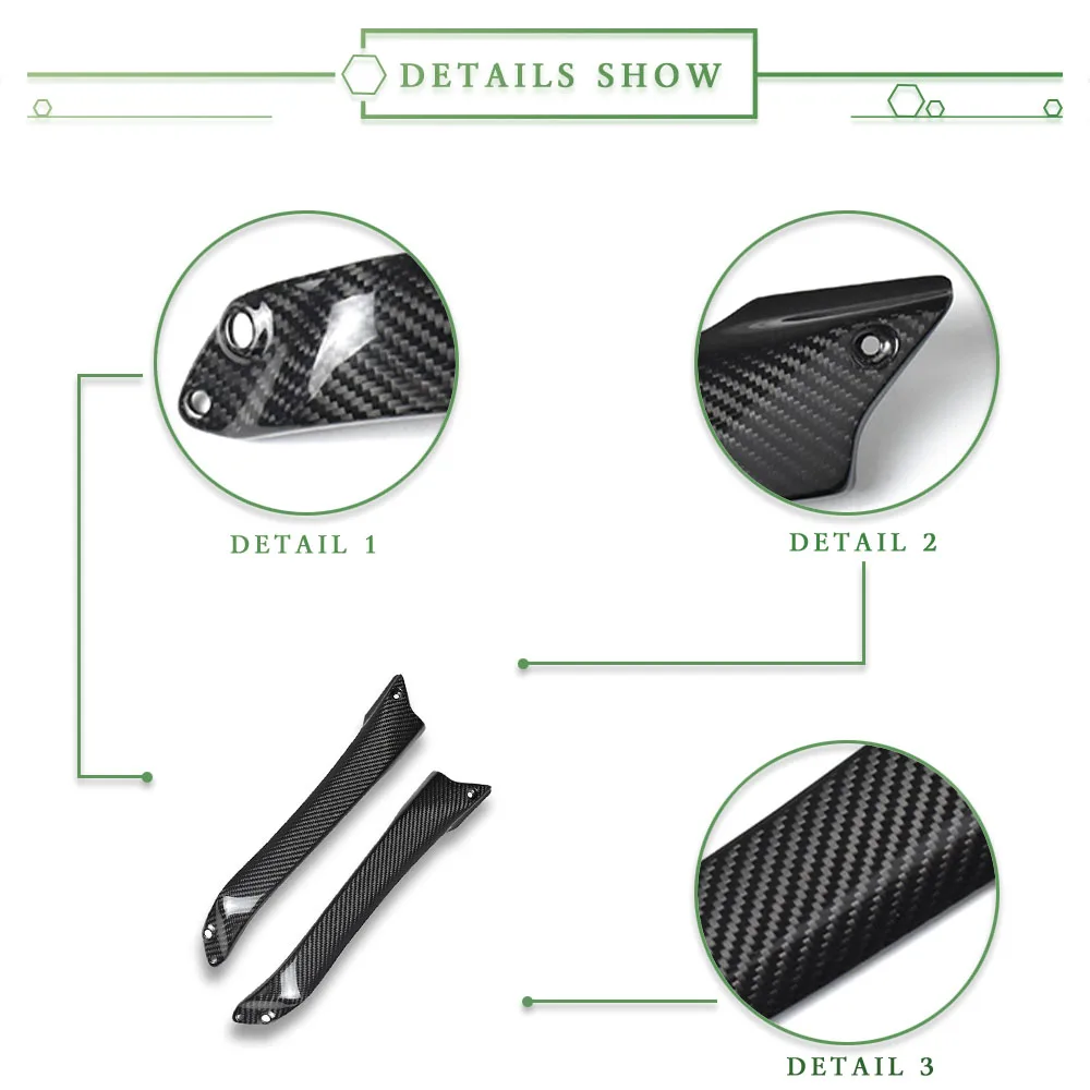 Для KAWASAKI Ninja H2 H2R 2024 2023-2015 боковые панели топливного бака из углеродного волокна