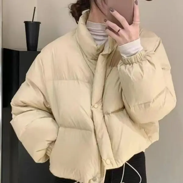 

Autumn Winter Jackets Women's 2023 White Duck Down Jackets for Women's Short Bread Suits Loose and Thickened Jackets F193