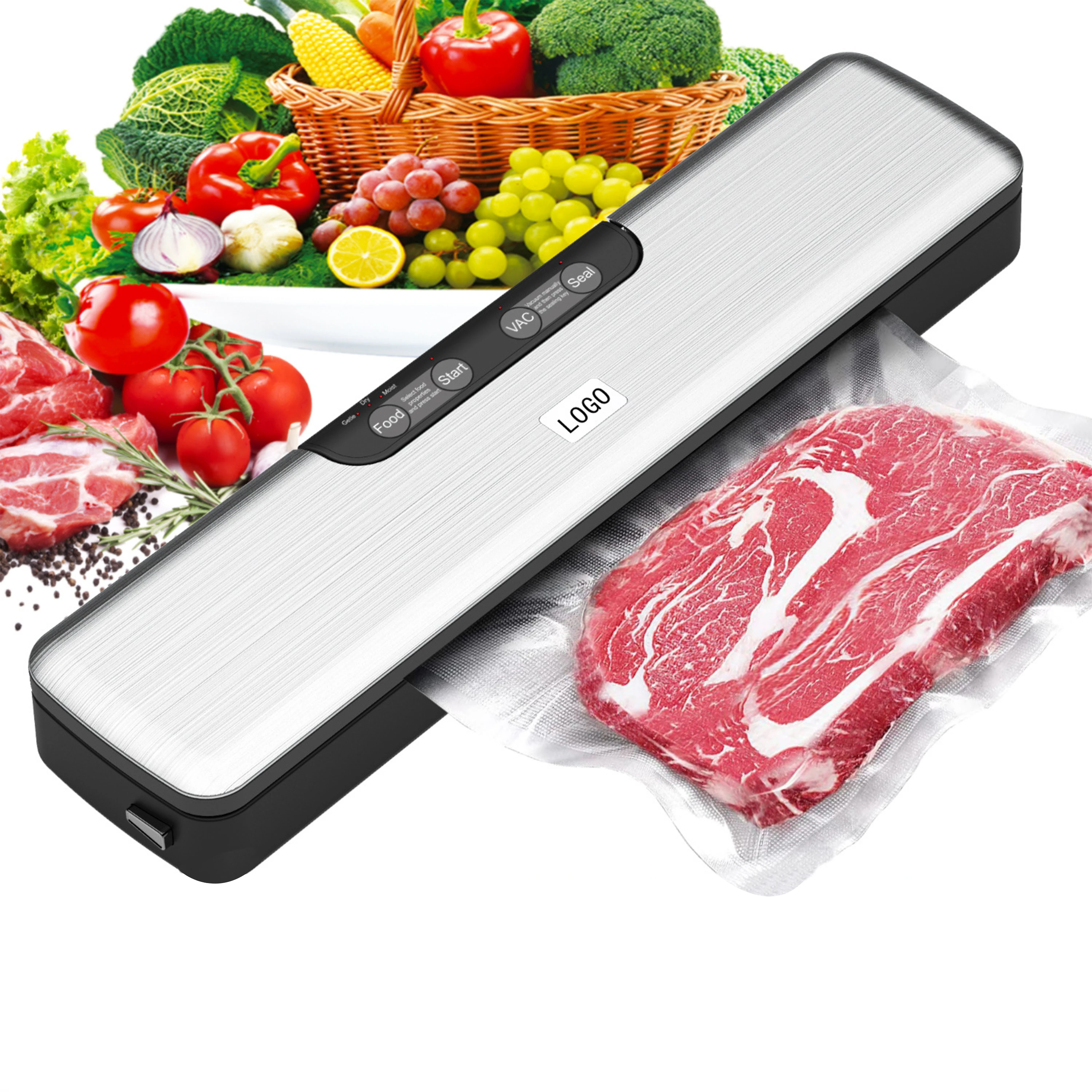 

Vacuum Sealer Machine,Dry & Moist Food/Automatic&Manual Modes,Widened Seal-No Air Leakage,Smart Temperature Control