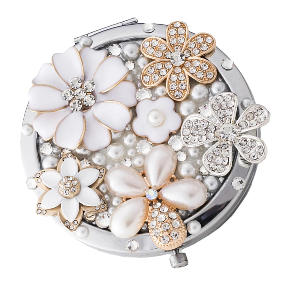 

Mirror Compact Makeup Folding Portable Mini Travel Pocket Decorative Flowermagnificationpurse Bulk Led Repair Set Double Sided