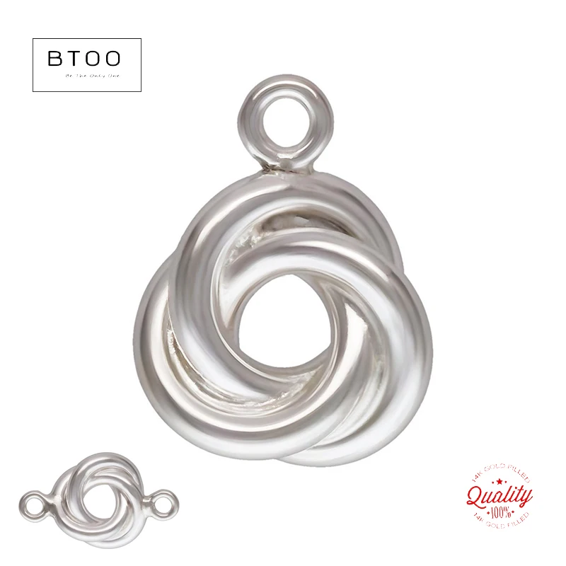 Узел-коннектор из стерлингового серебра 925 пробы 5/6 мм соединитель с узлом Любовь