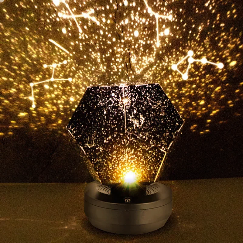 

Проекционная лампа с изображением звездного неба, романтическая и теплая детская Вращающаяся лампа с созвездиями, светящаяся и креативная атмосфера