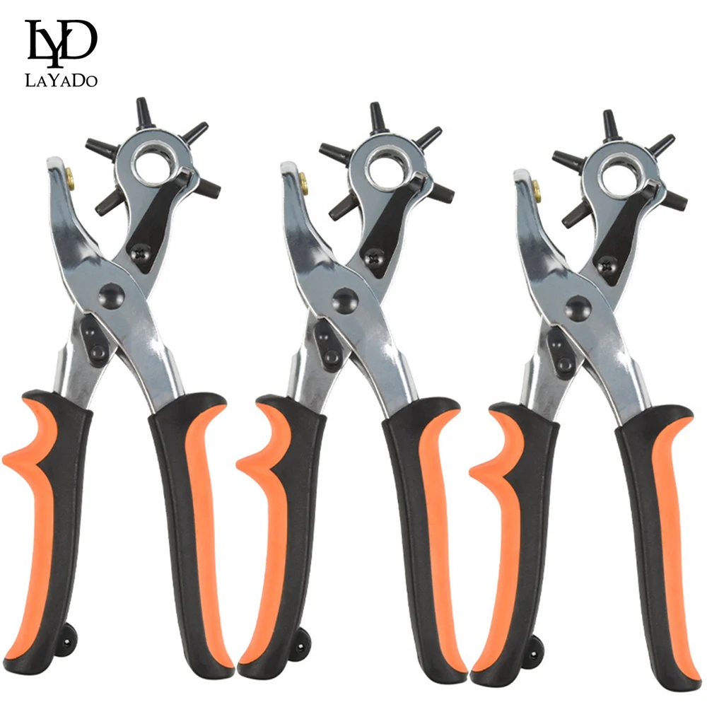 

Дыропробивные плоскогубцы для кожевенного ремесла, вращающийся дырокол для ремней, седла, сумки, ремешка для часов, обуви, ткани, бумаги, с о...