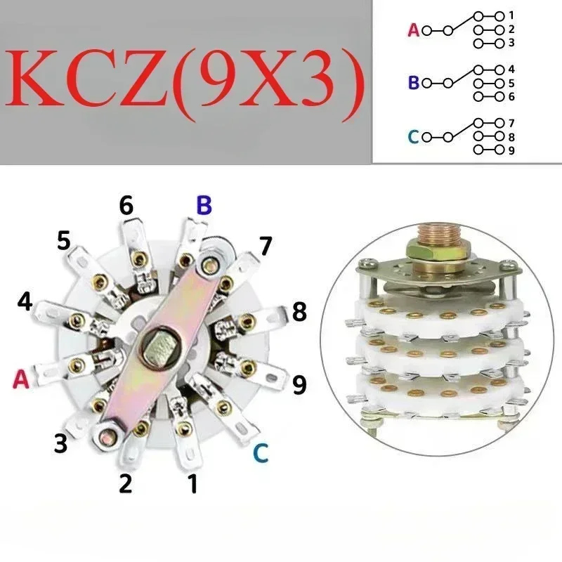 

KCZ 3-6-слойный селектор поворотного переключателя с каналом Крышка выбора поворотного переключателя3P4T 3P7T 3P8T 3P11T 4P6T 4P11T 8P4T 8P5T6P11T