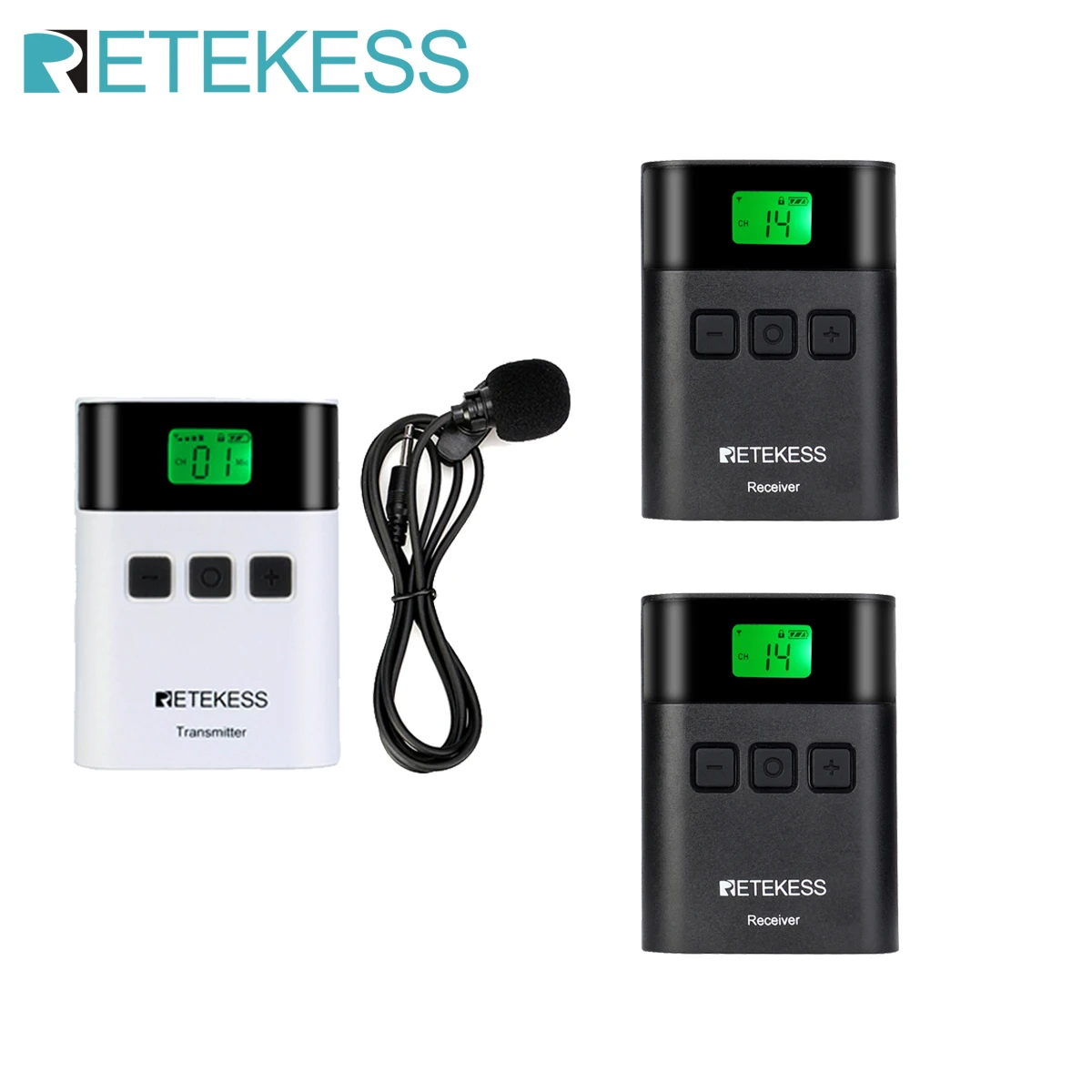 

Retekess TT122 Wireless Tour Guide System 1 Transmitter+ 2 Receivers for Church Excursion Factory Training Goverment Meeting
