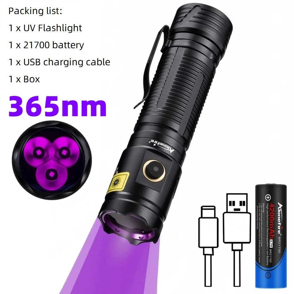 

AloneFire SV133 УФ-фонарь 3x365nm Черный 15Вт