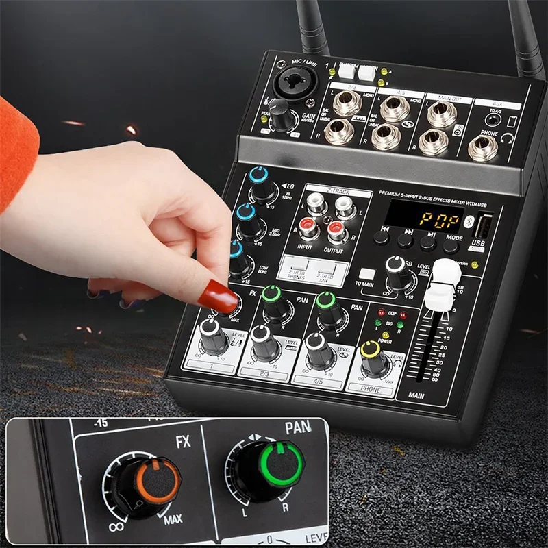 Беспроводной микрофон с аудиомикшером 4-канальный для караоке Bluetooth DJ студии ТВ