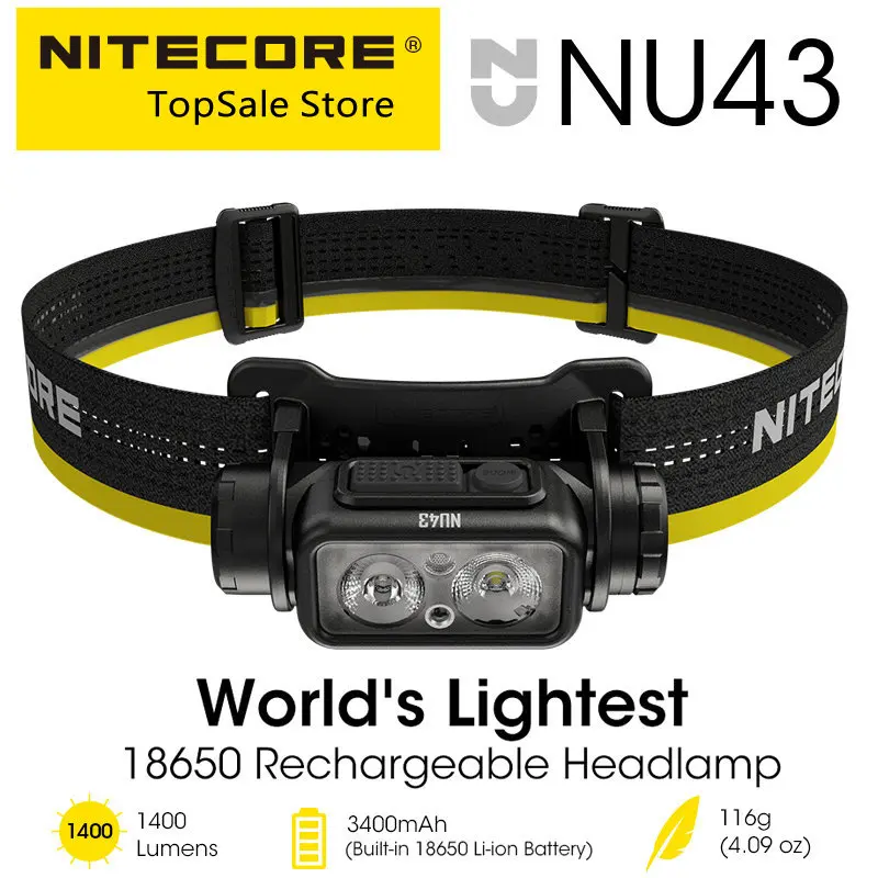 

Налобный фонарь NITECORE NU43 с USB-C, 1400 люмен