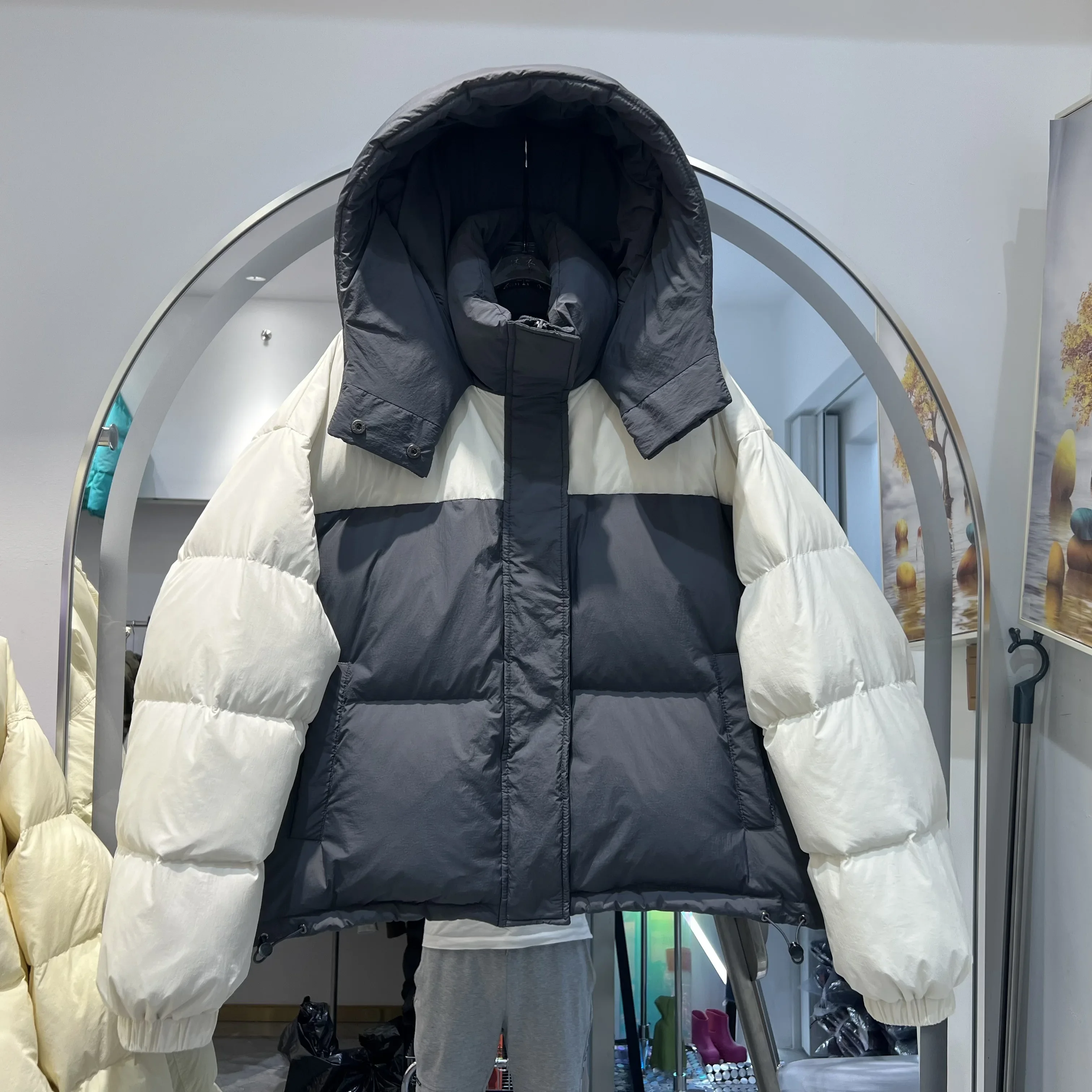 Женский пуховик с капюшоном повседневная Толстая куртка на белом утином пуху