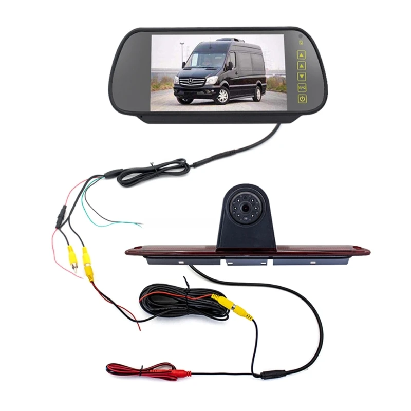 

Car Reverse Parking Assistance Brake Light 7 Inch Rearview Camera Monitor Bundle