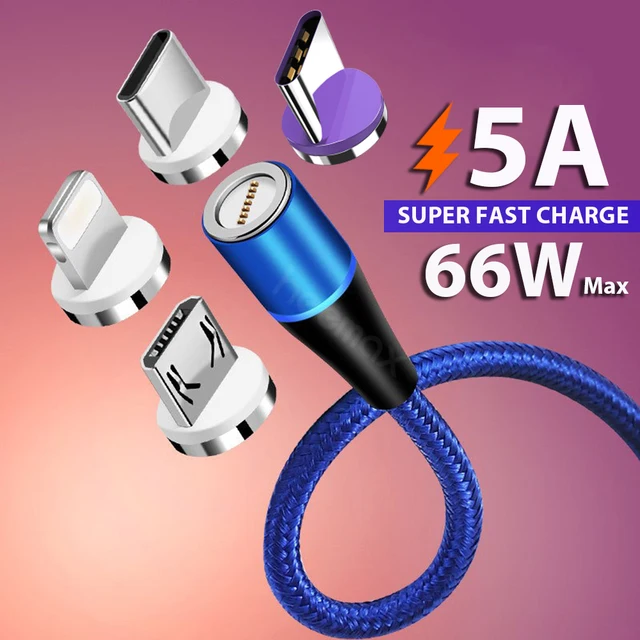 5A Magnetic USB Type C Cable for Huawei 3A Fast Charge mobile phone accessories for iPhone Xiaomi Micro Usb Cable for android 1