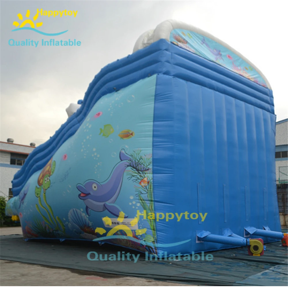 Летний аквапарк стальной бассейн надувной горка с альпинистской стеной