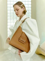 emini house eh bag womens new cowhide underarm shoulder bag retro large capacity brown tote bag