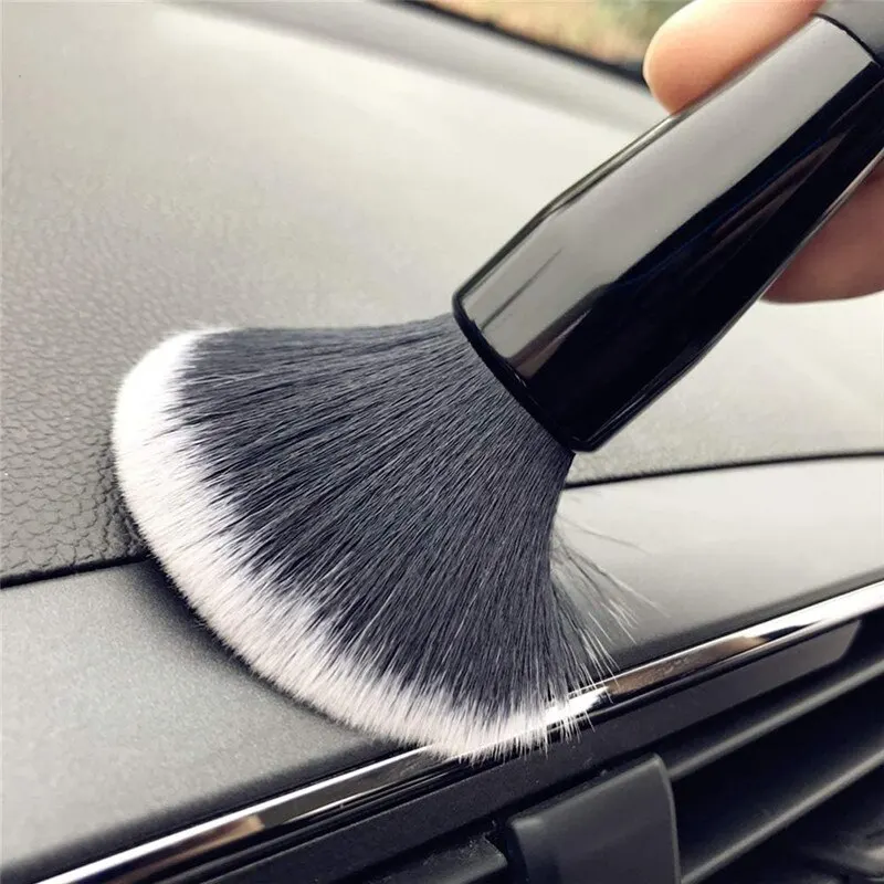 

2pcs Detailing Car Brush Super Soft Auto Interior Cleaning Gap Brush Synthetic Bristles Car Dash Air Conditioner Duster Brushes