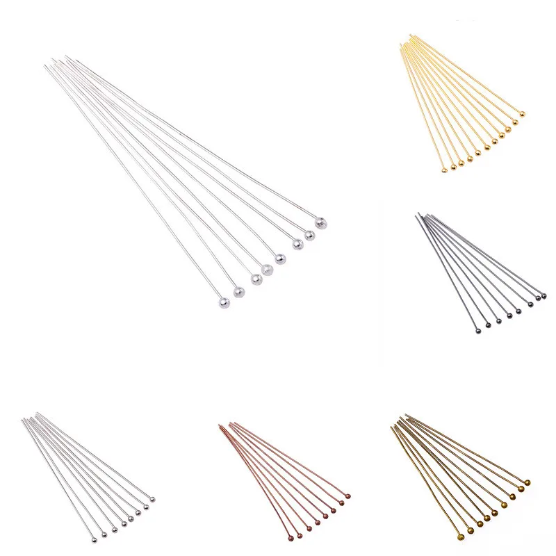 

200 шт./лот 16-50 мм 7 цветов Металлические Булавки с шариковой головкой для изготовления ювелирных изделий своими руками диаметр 0,5/0,6 мм товары
