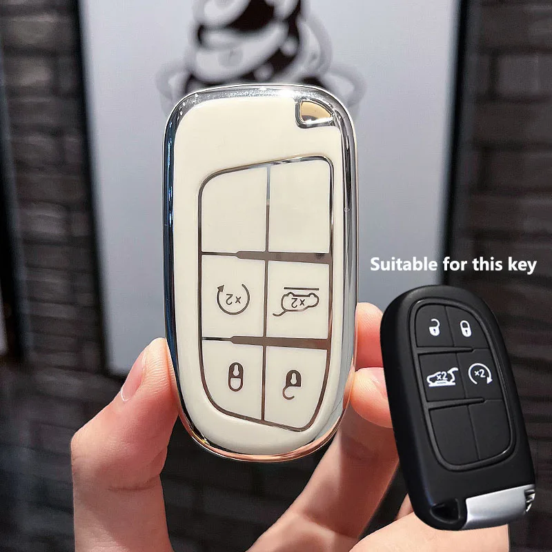 Высококачественный чехол для автомобильного ключа из ТПУ JEEP Grand Cherokee WK2 Renegade Compass