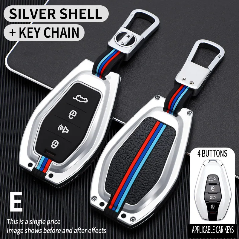 

Car Key Case Cover Key Bag Car-Styling Auto Protect Set Keychain Holder Shell Alloy Protection For Chery X70 x95 x90 Accessories