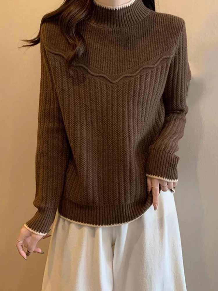 Женский свитер Maillard с полувысоким воротником осенне-зимний новый утолщенный