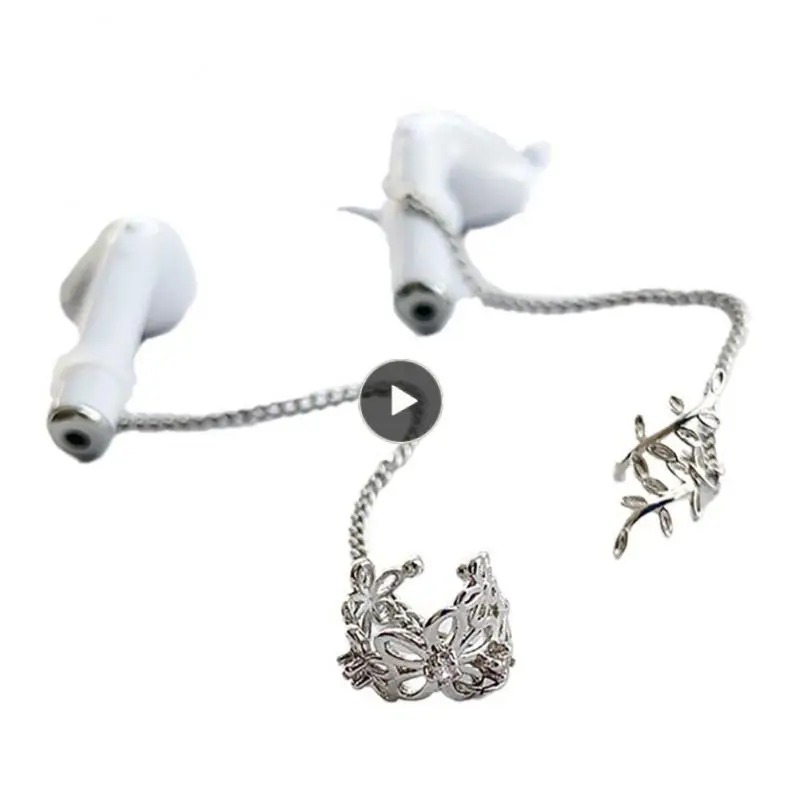 

Anti-Lost Earring Gold Strap Wireless Earphone Holder For Airpods 1 2 3 Metal Earbuds Ear Hook Connector Sport Ear Clips