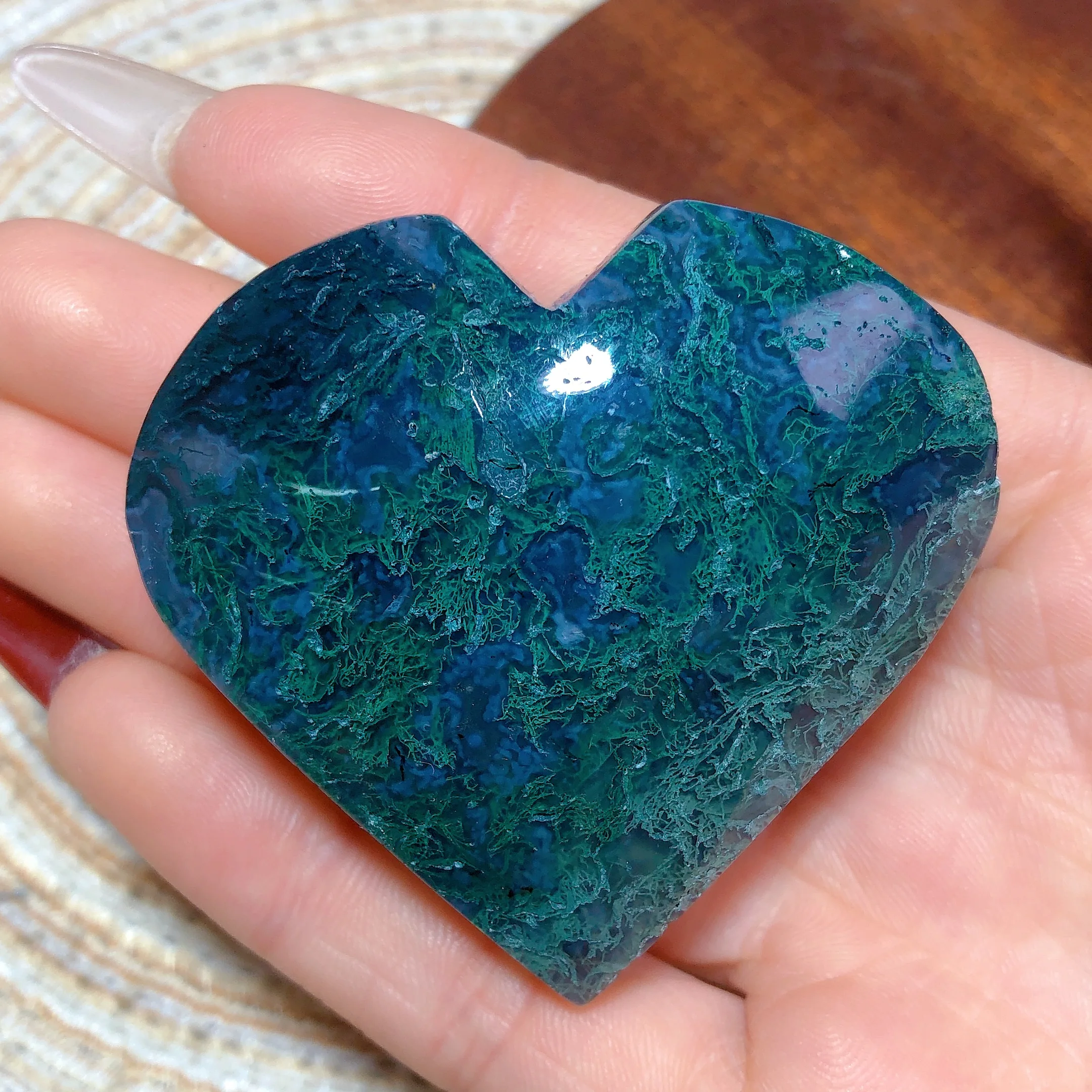 Восстанавливающий Природный Хрустальный мох агат сердечко минеральный камень