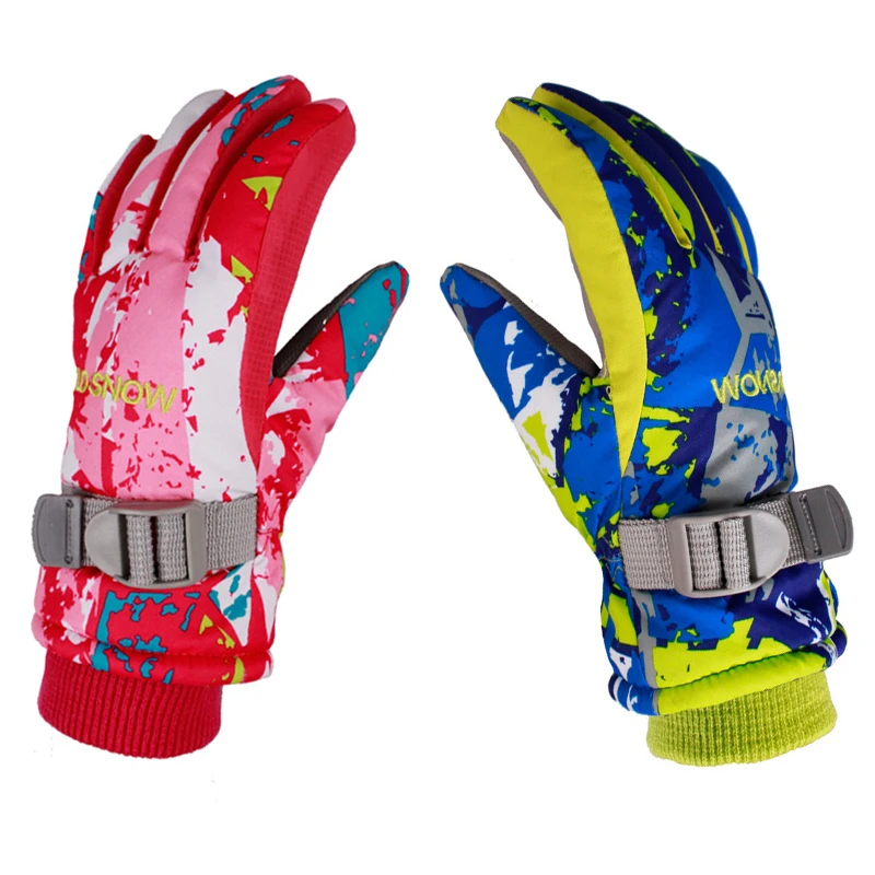 

Winter Warm Baby Boy Snow Gloves Sport Girls Skiing Mittens Waterproof Teenager Kids Glove Outdoor Mountain Cold Children Mitten