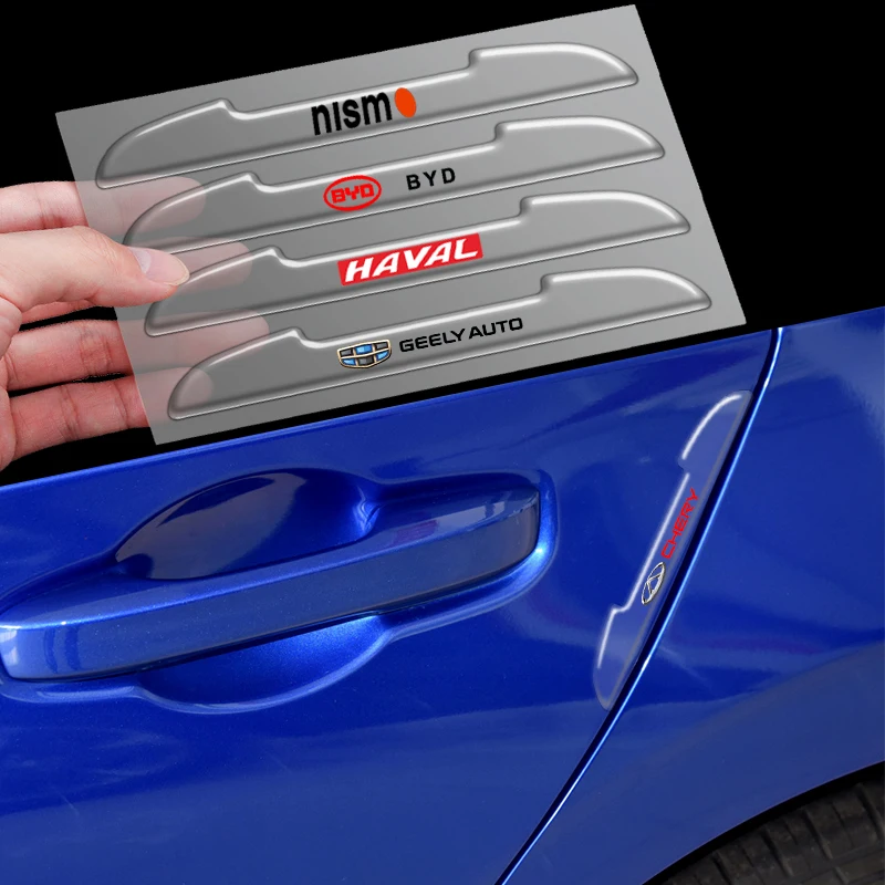 Наклейка на дверь автомобиля с боковыми краями прозрачная наклейка против