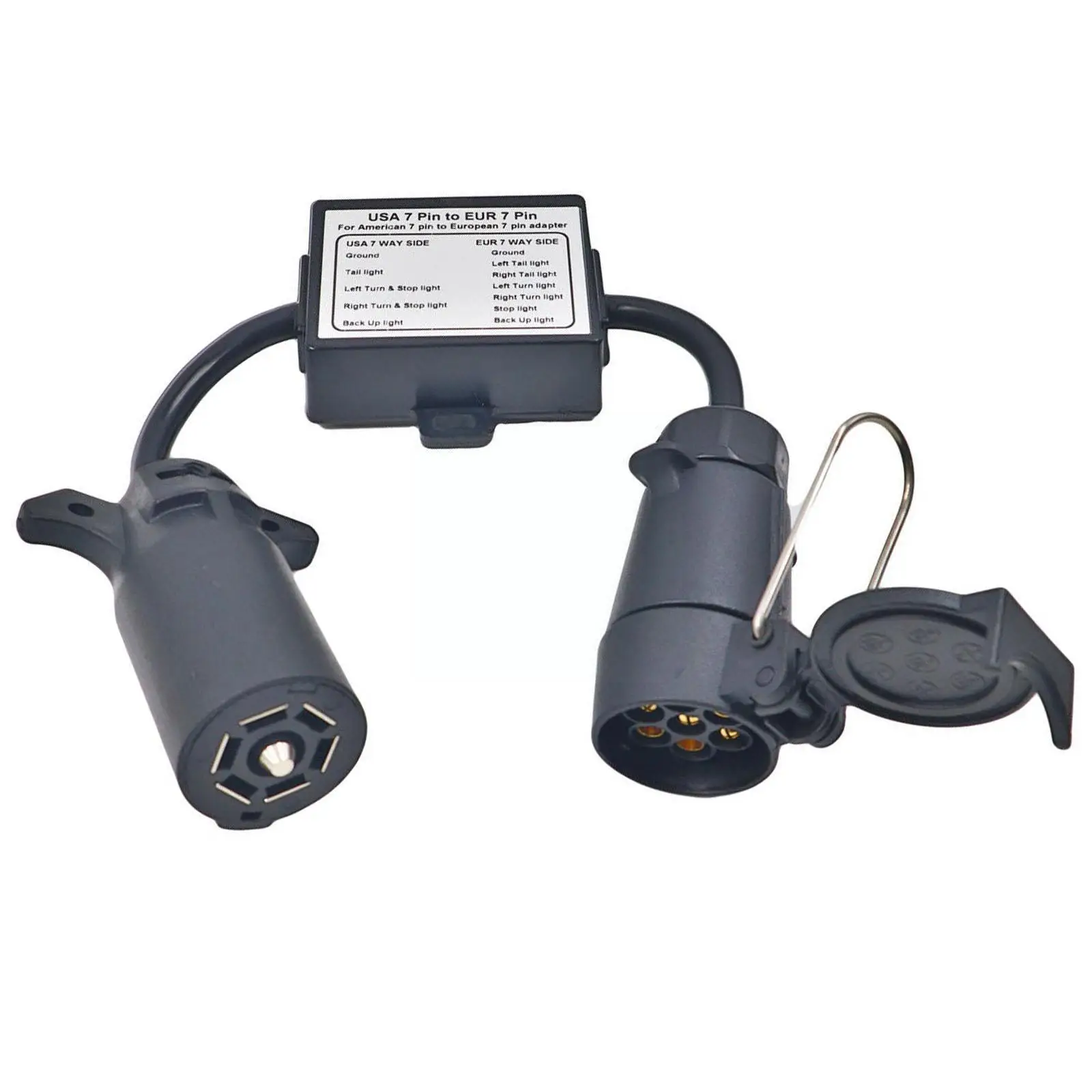 

Trailer Light Converter USA 7 Pin Socket To EU 7 Pin Round Taillight Plug Circuit Separation Connector Trailer O4W7