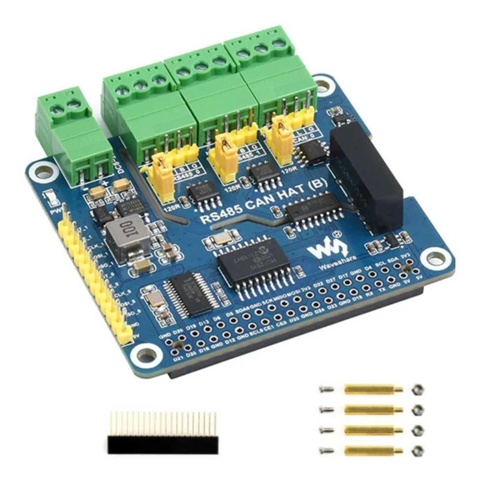 Плата расширения Waveshare RS485 CAN HAT для Raspberry Pi позволяет стабильное общение на