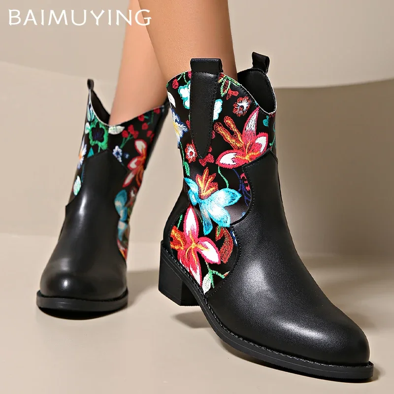 Женские кожаные ботильоны с принтом дизайнерские полусапожки острым носком на