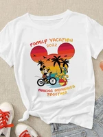 summer family vacation 2022 disney t shirt women mickey pluto dog leisure funny modern t shirt harajuku style short sleeve lady