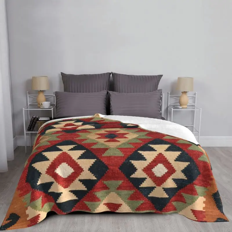 Винтажное турецкое одеяло Kilim s теплое Фланелевое богемное геометрическое