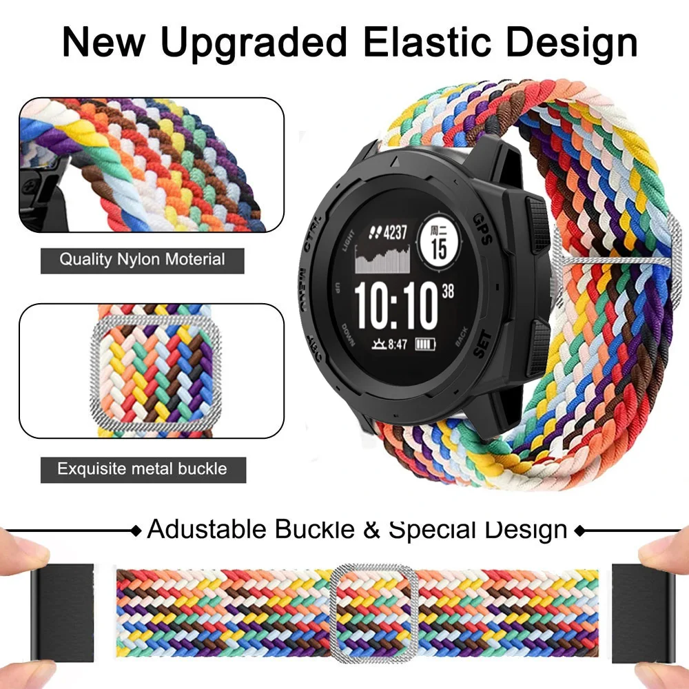 

Ремешок тактический для серфинга на солнечной батарее, быстросъемный эластичный нейлоновый браслет для Garmin Instinct 2