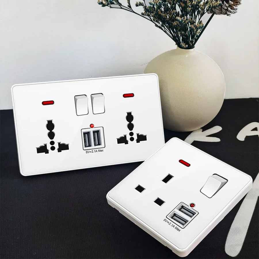 Белая британская стандартная настенная розетка 13 а универсальная переключатель