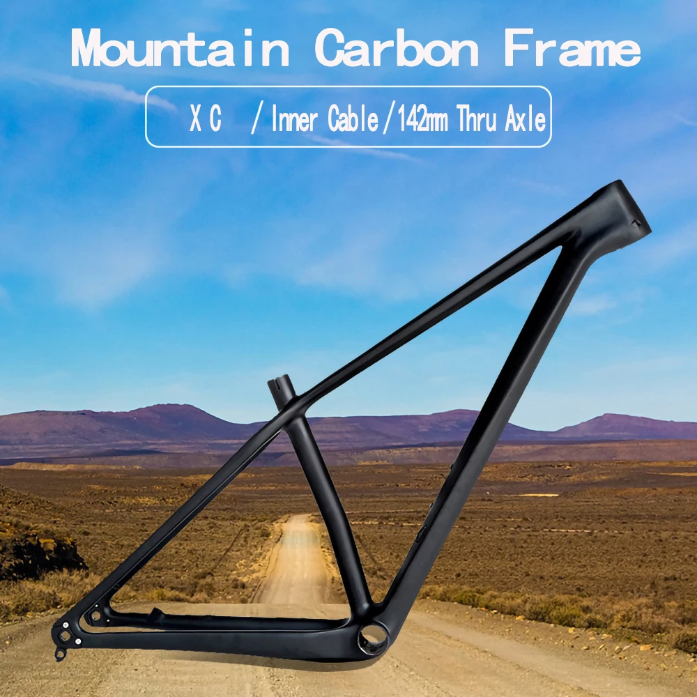 MTB Mountain XC Велоспорт Полностью карбоновая рама сквозная ось дискового тормоза 12x142
