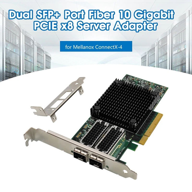 

JABS PCI-E X8 10 гигабитная оптическая Серверная сетевая карта Mellanox Connectx-4 PCI-E 3,0 X8 два порта 25G SFP + оптический LC 10
