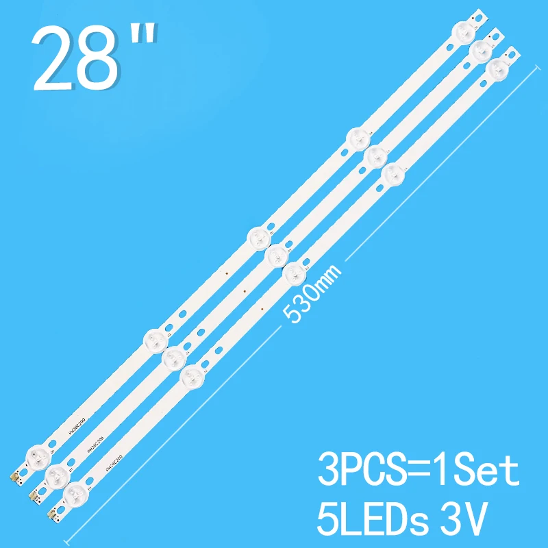 

1SET=3PCS 6LEDs 530mm For Proline 28" LCD TV SVJ280A01_REV3_5LED_130402 H280B7100C L2830HD 28C2000B SVJ280A01 Backlight strip