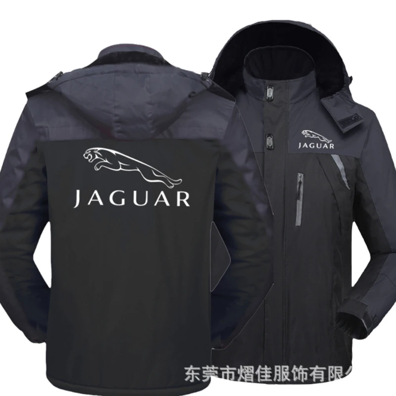

2023NEW Winter Jacket Men for JAGUAR Windbreaker Windproof Waterproof Thicken Fleece Outwear Outdoorsports Overcoat