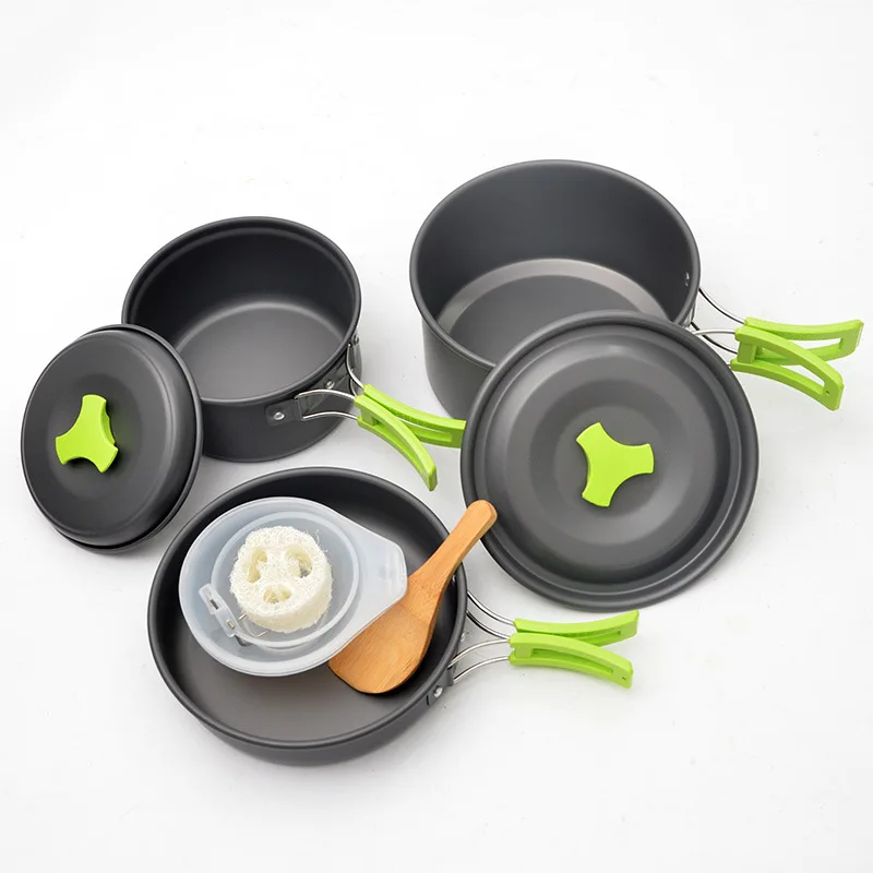 

Fx 2-3 Person Pot Outdoor Picnic Cooker Portable Multifunctional Camping Picnic Pot Bowl Combination Camping Cookware FX089