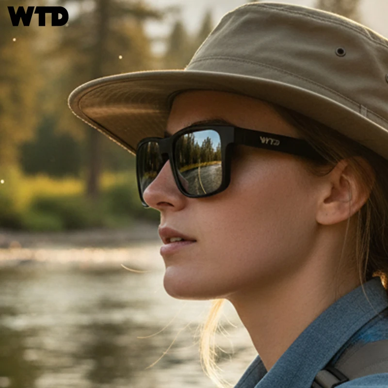Фото Поляризованные солнцезащитные очки WTD с защитой UV400, легкие, классические, ретро, стильные, для мужчин и женщин, для вождения, занятий спортом на открытом воздухе. №3