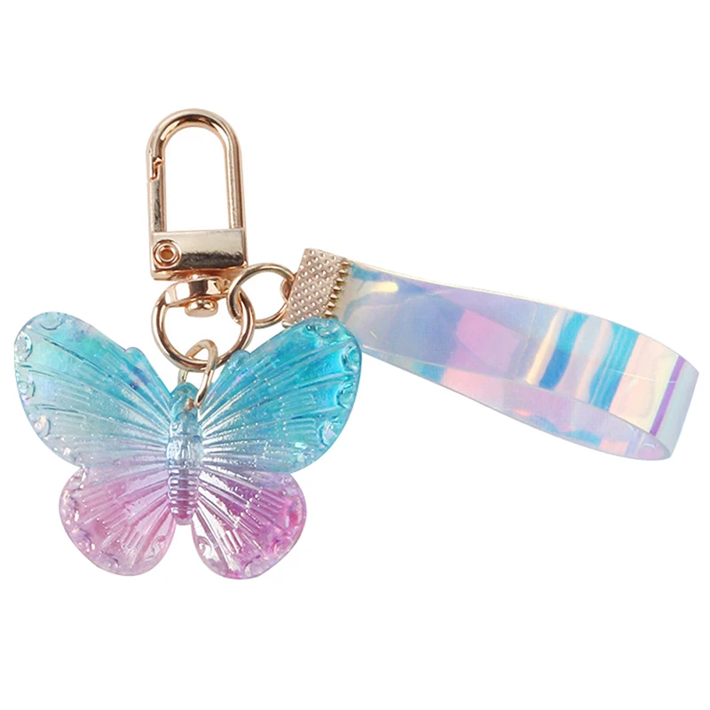 

Butterfly Acrylic Keychain Stereoscopic Dream Color Butterfly Charms Key Pendant