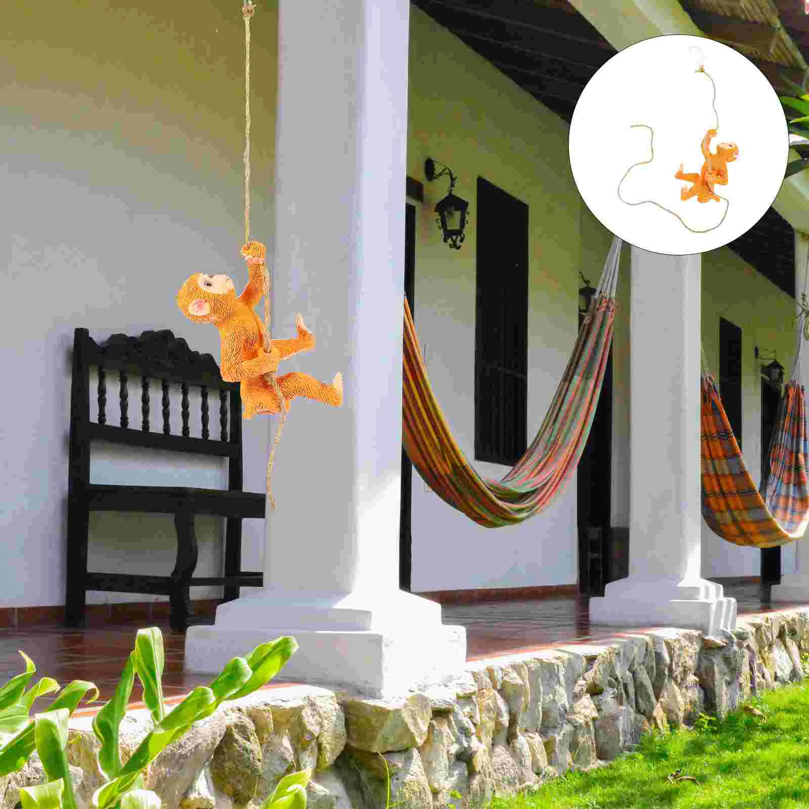 

Garden Hanging Statue Animal Figurine Ornament Sculpture Climbing Car Swinging Resin Yard Hugger Statues Pendant Figurines Tree