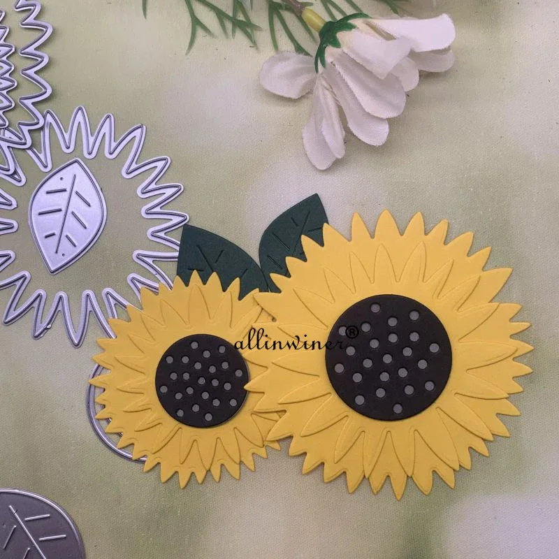 

Металлические трафареты для украшения подсолнухов, трафареты для скрапбукинга, декоративное тиснение, ручная работа, шаблон для высечки