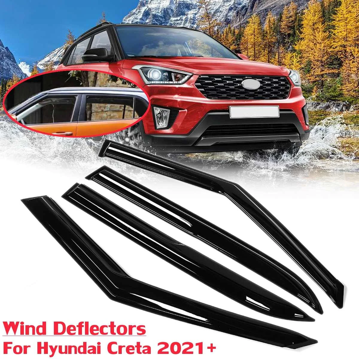 

4 шт., автомобильные дефлекторы для боковых окон Hyundai Creta 2021 2022