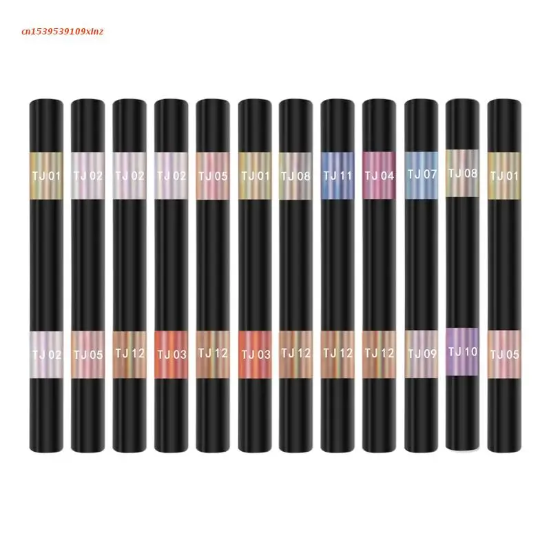 

Nail Art Powder Decoration Pen Double-ended Manicure Cushion Magic Pen Holographic Nails Powder with Mirror Effect