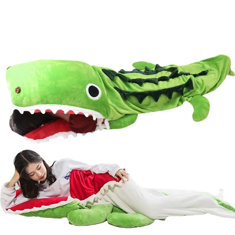 

Crocodile Blanket Adult Soft And Comfortable Sleeping Bag For Adults Cozy And Wearable Plush Animal Sleep Sacks Blankets For