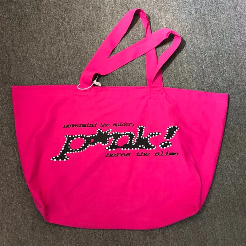 

Pink Young Thug Sp5der 555555 Backpack 89*49*17 cm Canvas Handbag Men Women 1:1 High Quality Outside Oversize Tote Bag