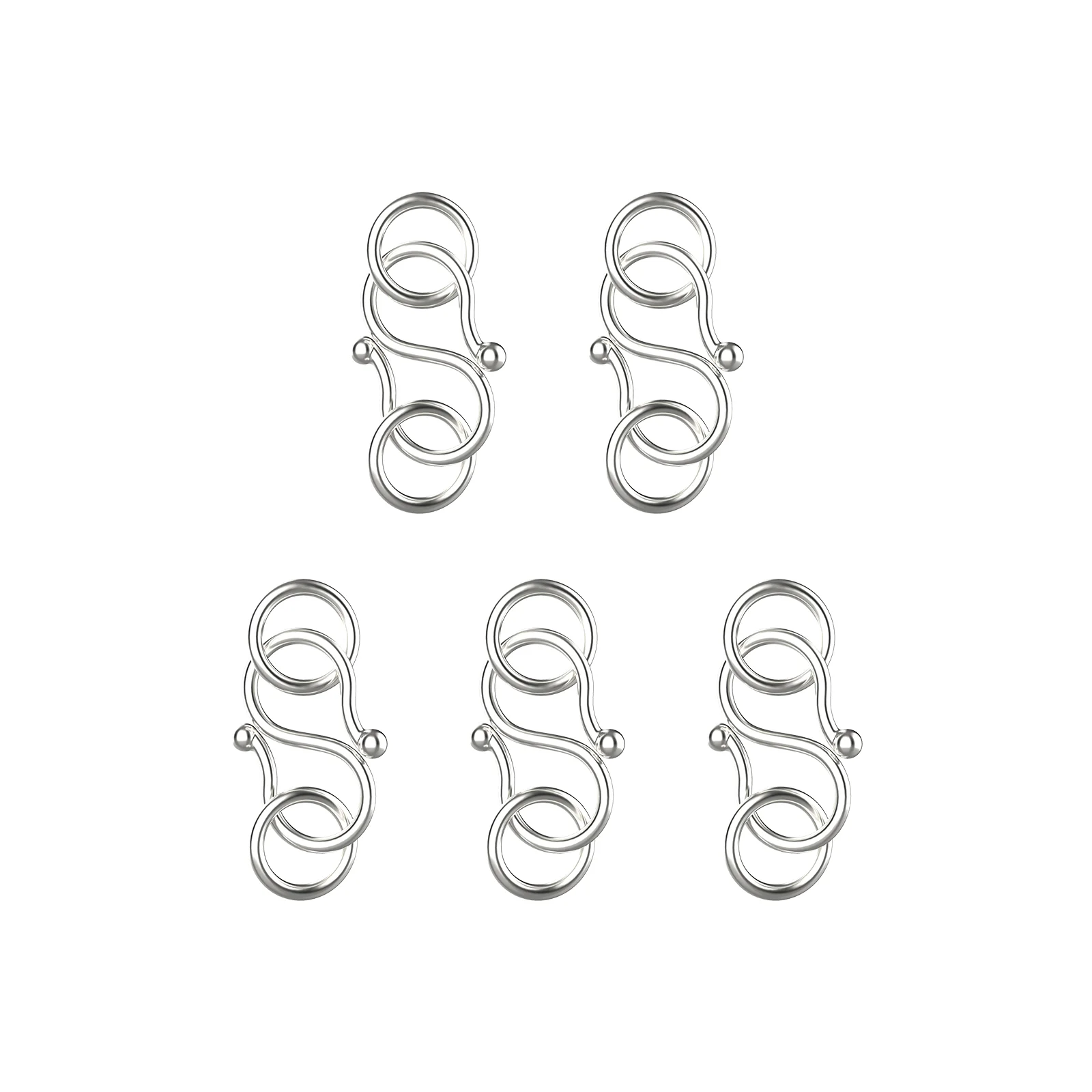 

Double Ring S Hook Buckle Chain Silver Bracelet Clasps S-Hook Jewelry Making Accessories DIY S-Shaped Necklace Sterling