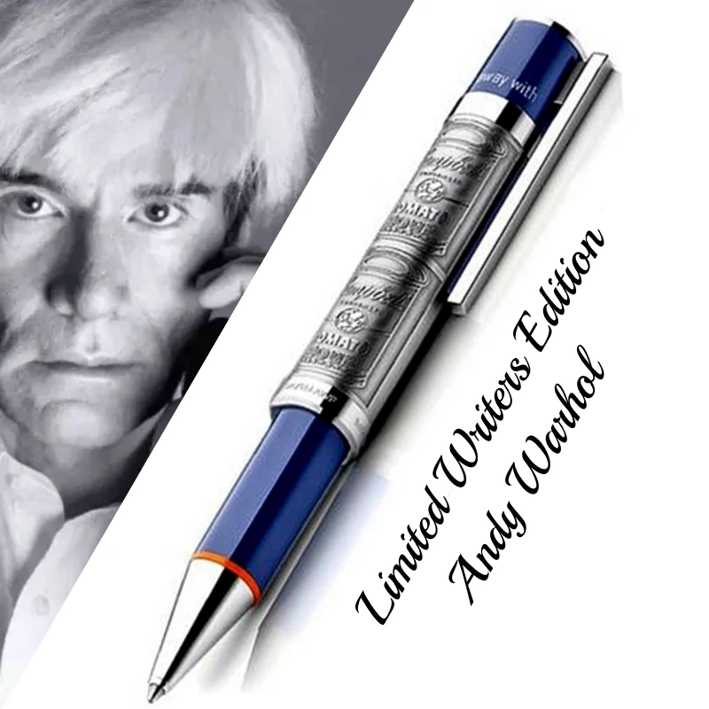 

Limited Edition Writers Andy Warhol Monte Ballpoint Pen Unique Metal Reliefs Barrel High Quality Office Writing Ball Pens MB
